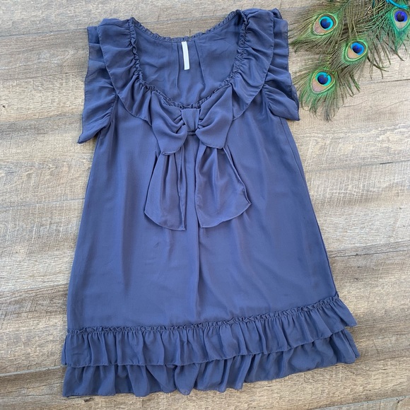 Bizz Blue Ruffled Dress - Picture 1 of 10
